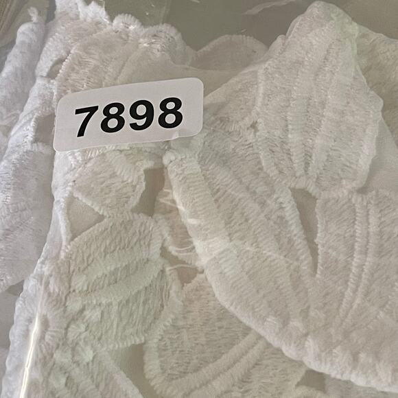 Summersun Silk Blend Floral Embroidered Cut Out Dress Sz M White Side Zip Snaps - Picture 14 of 14